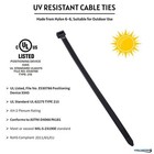 Heavy Duty Cable Zip Ties 100 Pcs 8 Inch Black  120 Lbs Tensile Strength  Sel   
