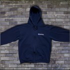 Vintage 90s Rare Blue Postal Service Usps Usa Made Zip-up Hoodie Size L 22x26