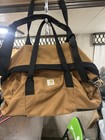 Carhartt Solid Brown black Duffle Travel Bag Adjustable Straps Shoulder Strap