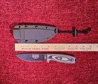 Esee-4 Fixed Blade Knife W  Sheath Vortex G10 Handle Black Coated Blade New 