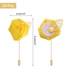 24pcs Yellow Rose Boutonnieres Pins For Formal Party