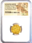 Heraclius  Her  Constantine   Heraclonas Gold Av Solidus Coin 632-641 Ad  Ngc Ms