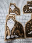 2 Vtg Arnold Print Works Cut N Sew Fabric Panel Tabby Cat Kitten Pillow 9    14 
