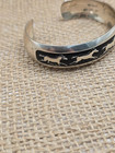 B Webb Sterling Silver Navajo Running Horses Shadowbox Cuff Bracelet 6 25  Vtg 