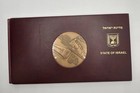 Israel 100 Years Of Trains Philatelic Numismatic Cover  Bronze Medal  Stamp Set