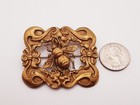 Antique Victorian Era Art Nouveau Brass Bee Insect Brooch Intricate Workmanship