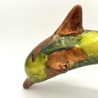 Art Pottery Dolphin Colorful Arched Glazed Table Centerpiece 12 X 8 X 4 Inch