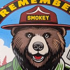 Vintage Smokey Bear Porcelain Sign - Only You Can Prevent Wildfires Sign