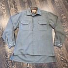 Vtg 40s 50s Mcgregor Shirt Loop Collar Wool Wooloomooloo Woolens Usa Mens Small