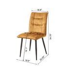 Modern Mustard Yellow  Velvet Dining Chairs 2-piece Set