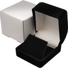 Gift Boxes Black Flocked Jewelry 24 Square Ring Boxes  36 Earring Velvet Box Kit