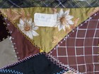 Vintage Crazy Quilt Handmade W  Notes 51  X 53  Extra Fabric Piece For Repairs