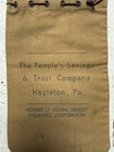 Vtg The People s Savings   Trust Company Hazleton Pa Drawstring Deposit Bank Bag