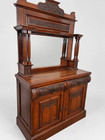 Antique Carved Mahogany Sideboard Buffet Server With Mirror   Drawers