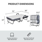 Folding Bed With Mattress Portable Rollaway Bed With 2 Armrests Bed Side Pocket