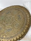 Antique Ornate Large Brass Serving Tray Plate With Scalloped Edges 17   