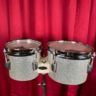 Vintage Ludwig 6    8  Tunable Bongos Silver Sparkle
