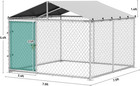 Outdoor Dog Enclosure With Metal Dog Gate  7 5 x7 5  Dog Kennel Outside With Roo