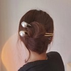 Simple Imitation Pearl Hair Sticks Elegant U-shape Metal Hairpins For Women Girl
