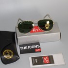 Ray-ban Sunglasses Rb3025 Aviator Sunglasses Gold Frame Glass Lens 62-14 Mm