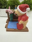 Disney Pooh And Friends Christmas Figurine Pooh Piglet Stocking Fireplace Box