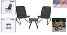 Resin Wicker Patio Furniture Set 3-piece Lounge Chairs Side Table Outdoor Decor