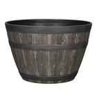 2 Pack Resin Whiskey Barrel Planter W  Drainage Indoor Outdoor Gardening Pot New