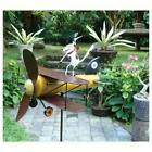 New Aviator Spike Whirligig Wind Powered Kinetic Spinner Yard Decor Sculpture