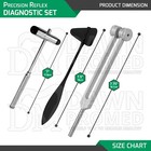 3 Pcs Precision Reflex Diagnostic Taylor Hammer  Tuning Fork   Buck Hammer Set