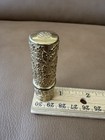Revlon Vintage Lipstick Tube Holder Case 514   Metal Gold Tone   Embossed Leaves