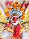 Rare Vntg 16 5  Chinese Hand Puppet Vintage Porcelain Silk Monkey King Doll