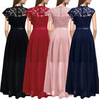 Women s Long Chiffon Lace Dresses Evening Party Formal Prom Bridesmaid Dress