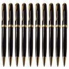 10 Pcs Parker Sonnet Ballpoint Pen Bright Black   Gold Clip 0 7mm M Ink Refill