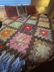 Vtg Handmade Quilt 86    X 72    Bed Spread Fabric Boho Shabby Retro Log Cabin Full