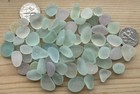70 Genuine Surf Tumbled Seaglass Gems  Seafoam light Greens  Pale Blue lavender
