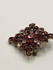Vintage Gold Tone Swirl Brooch With Faux Pearl Center     Mid-century Modern