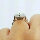 Vintage Art Deco 3 8ct Old European Cut Lab Created Diamond 14k Gold Finish Ring