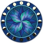 Barn Quilt Sign  Dahlia Glowing Stars Moon Phases  Hex Round Metal Sign 6 Sizes