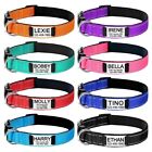 Reflective Nylon Dog Collar Custom Personalized Pet Name Id Tag Adjustable Xs-l