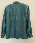 Hype Shirt 100  Silk Long Sleeve Career Blouse Shirt Shoulder Pads 90   s Vintage