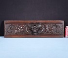25  Antique French Solid Oak Wood Highly Carved Panel With Face Late 1800 s