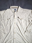 The North Face Fishing Shirt Men Xl Beige Long Sleeve Button Up Vented Outdoor