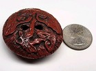 Antique Japanese Carved Cinnabar Lacquer Netsuke Manju