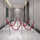 6pcs Stainless Steel Stanchion Post Set Queue Safety Crowd Control Barrier  rope
