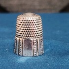 Antique Simons Bros Co Sterling Silver Thimble Size 11 Panel Border