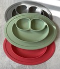 3-ezpz Baby Placemat Food Bowl plate Divided Silicone Suction Grey Red Green