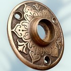 Scarce Oversized Cast Bronze Ornate Door Knob Rosette Back Plate Round Collar