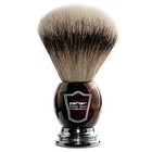 Silvertip Badger Shaving Brush   handle With A Chrome Base  Long Loft Faux Horn