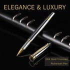 Luxury Writing Rollerball Pen With Schmidt Refill metal Pen Of 24k Gold Trim    