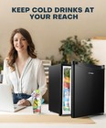 Upstreman 1 7 Cu ft Mini Fridge With Freezer  Dorm Essentials  Adjustable Thermo